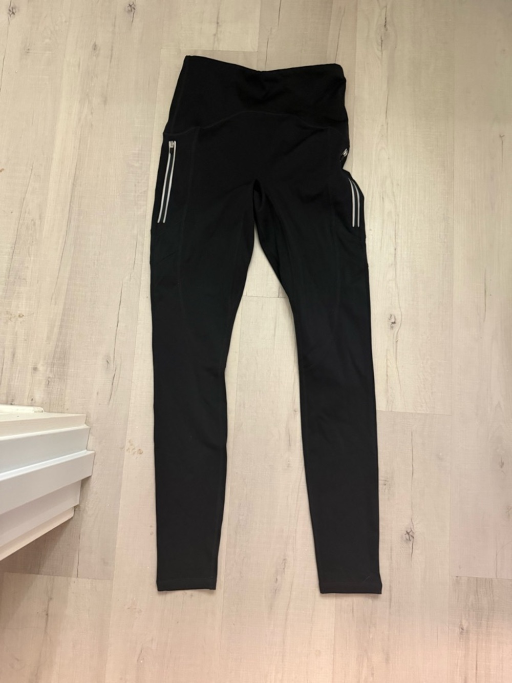 Fabletics Black High-Waist Performance Leggings with Zip Pockets